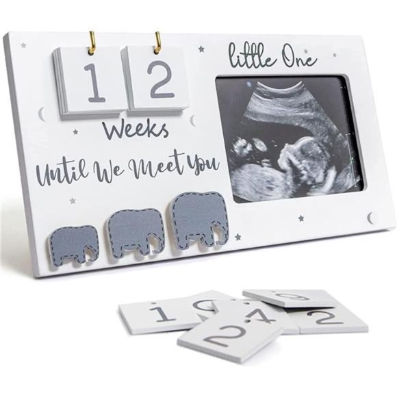 Sonogram Picture Frame, Ultrasound Photo Frame with Baby Countdown Weeks - Picture 1 of 6